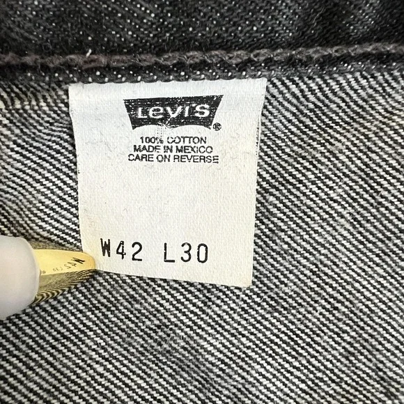 Vintage Levis Lot 53 Jeans Mens 42x30 Black Selvedge Straight Leg Relaxed 90s